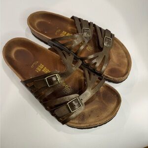 Birkenstock Dark Brown Strappy Sandals